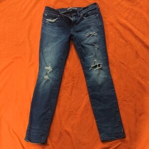 PacSun Dark Blue Distressed Skinny Jeans